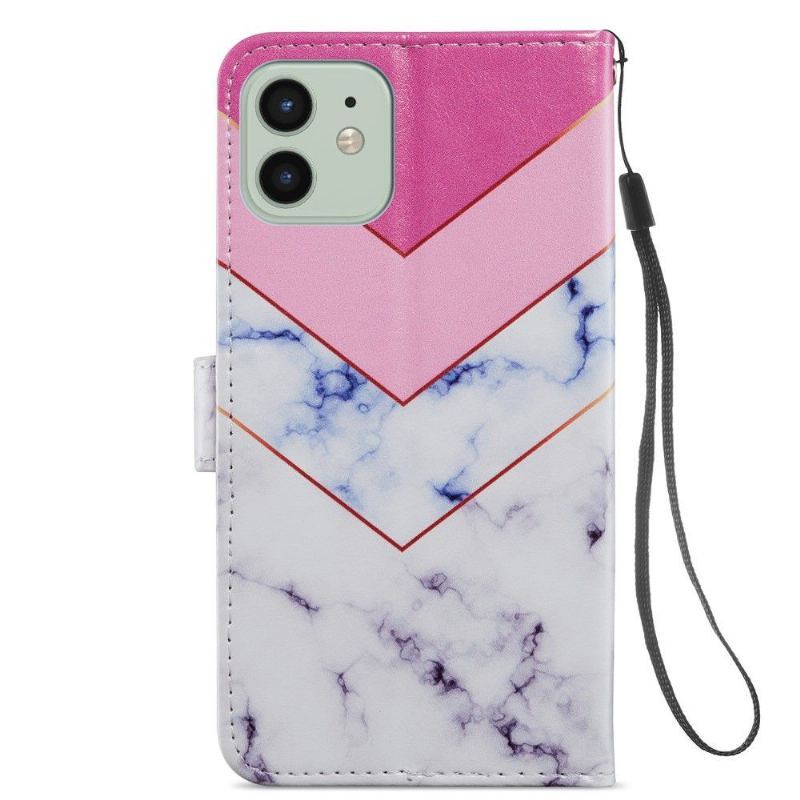 Etui Folio do iPhone 12 / 12 Pro Classic Marmurowa Geometria