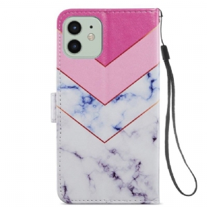 Etui Folio do iPhone 12 / 12 Pro Classic Marmurowa Geometria