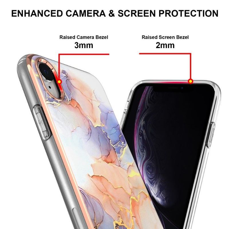 Etui do iPhone XR Kolorowy Marmur