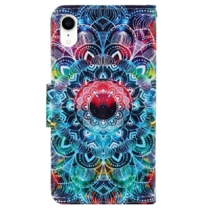 Etui Folio do iPhone XR Classic Kolorowa Mandala