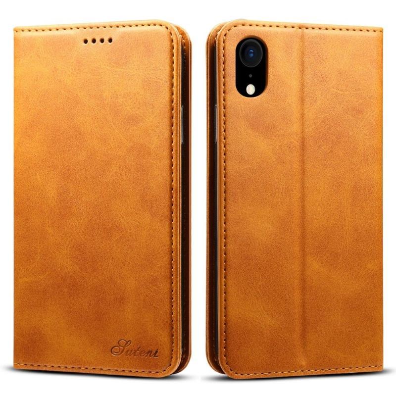 Etui Folio do iPhone XR Classic Skórzany Futerał Flip Style Skóra