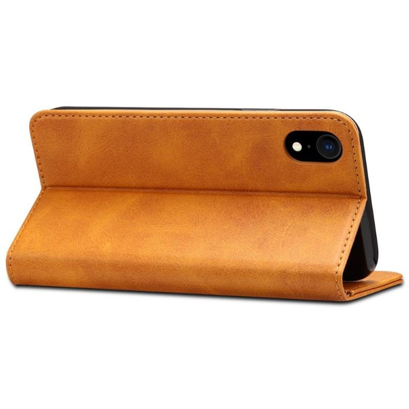 Etui Folio do iPhone XR Classic Skórzany Futerał Flip Style Skóra