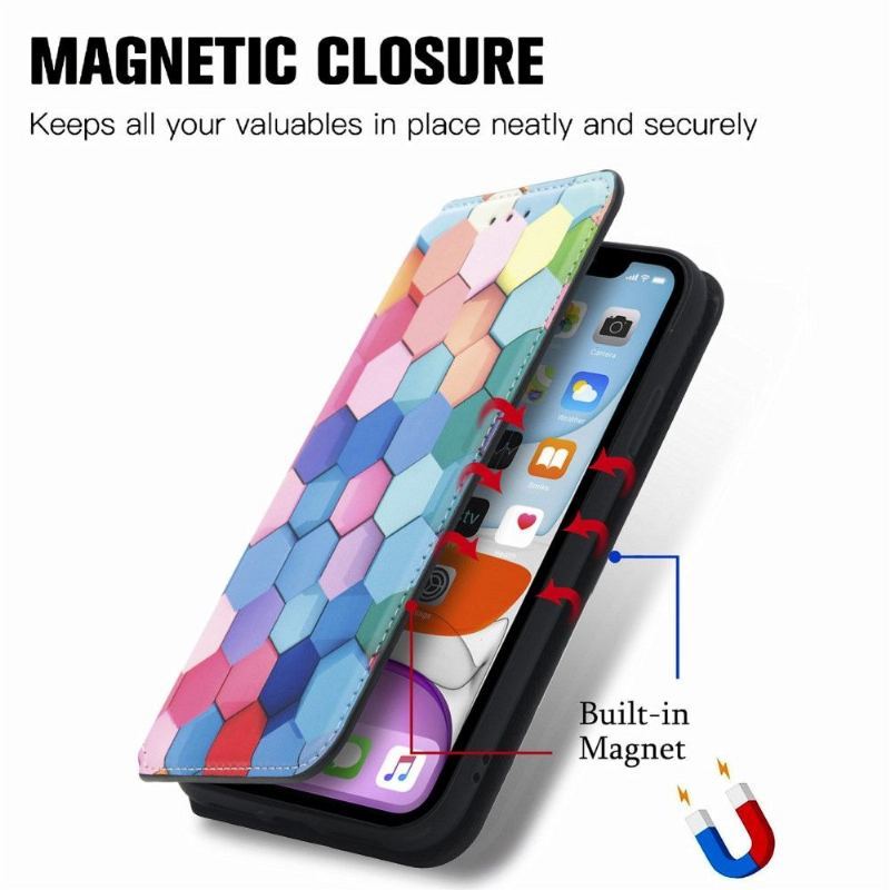 Etui Folio do iPhone XR Kolorowy Plaster Miodu