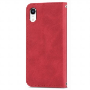 Etui Folio do iPhone XR Obrzeża Biznes Retro