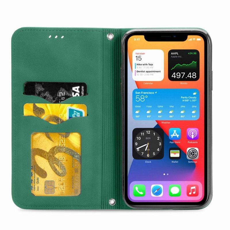 Etui Folio do iPhone XR Obrzeża Biznes Retro