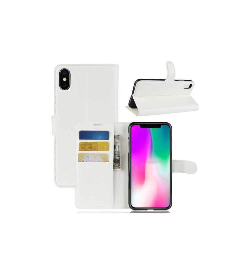 Etui Folio do iPhone XR Skórzane Etui Na Karty W Stylu