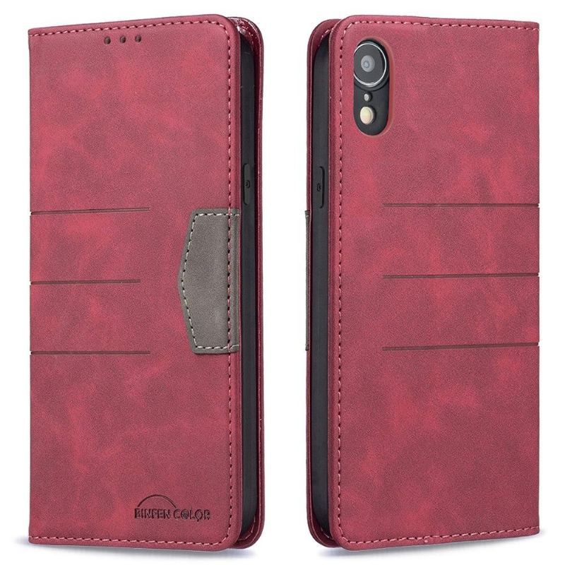 Skórzany Futerał do iPhone XR Etui Folio Binfen Kolor Flip Faux Leather