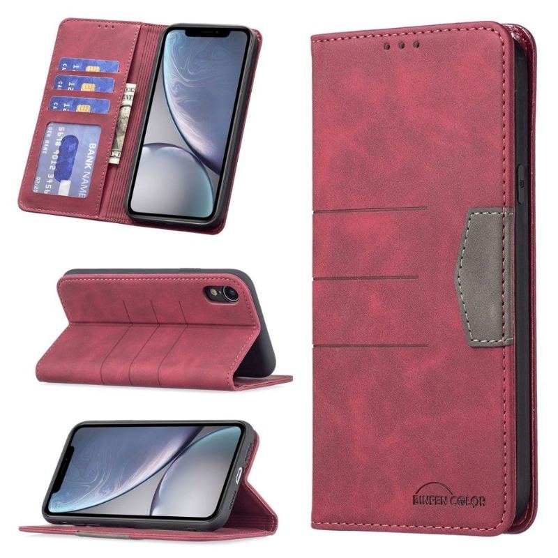 Skórzany Futerał do iPhone XR Etui Folio Binfen Kolor Flip Faux Leather