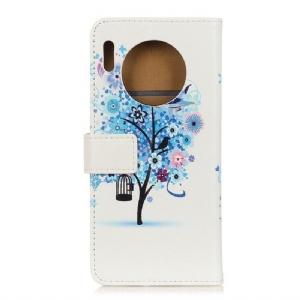 Etui Folio do Huawei Mate 30 Pro Niebieskie Drzewo