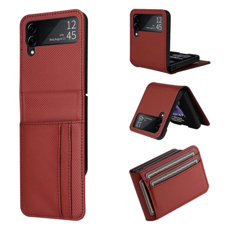 Case do Samsung Galaxy Z Flip 4 Etui Folio Etui Na Karty Retro Z Efektem Skóry