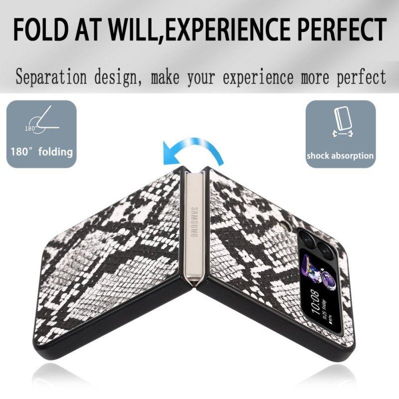 Etui do Samsung Galaxy Z Flip 4 Etui Folio Efekt Skóry Węża