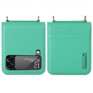 Etui do Samsung Galaxy Z Flip 4 Etui Folio Skórzany Styl Z Paskiem