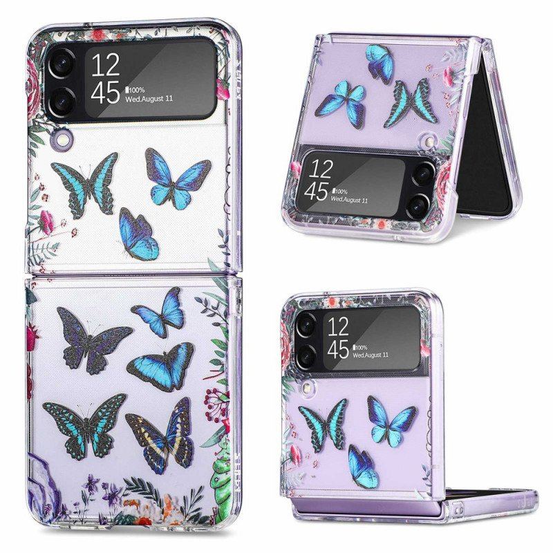 Etui do Samsung Galaxy Z Flip 4 Etui Folio Wiele Motyli