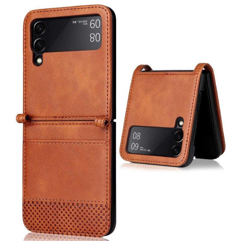 Futerały do Samsung Galaxy Z Flip 4 Etui Folio Etui Na Karty W Stylu Vintage Ze Skóry