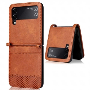 Futerały do Samsung Galaxy Z Flip 4 Etui Folio Etui Na Karty W Stylu Vintage Ze Skóry