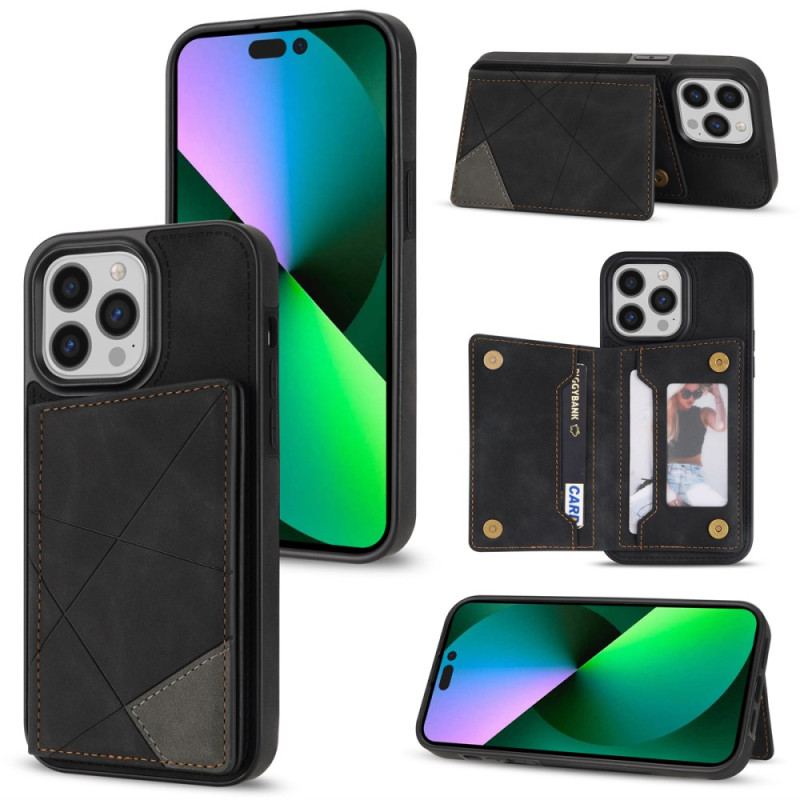 Etui Do iPhone 16 Pro Max Etui Na Karty Ze Wzorami Geometrycznymi