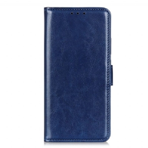 Etui Folio Do iPhone 16 Pro Max Imitacja Skóry Lakierowanej