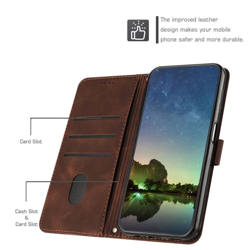 Etui Folio iPhone 16 Pro Max Geometryczny Wzór Paska Etui Ochronne