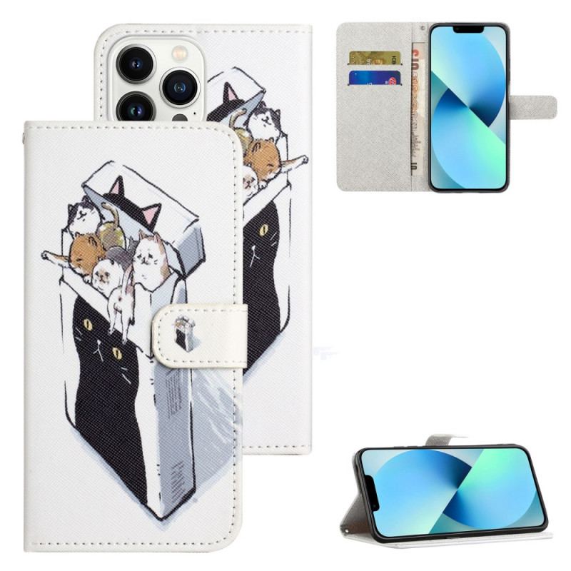 Etui Folio iPhone 16 Pro Max Koty W Pudełku Na Smycze