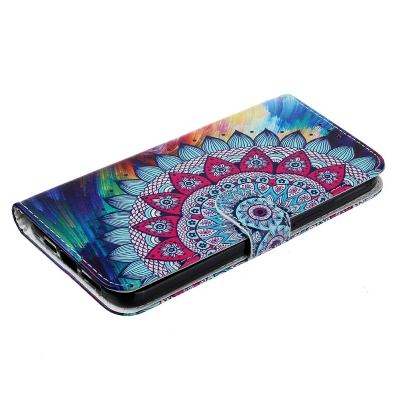 Etui Folio iPhone 16 Pro Max Kwiat Mandali Z Paskiem Etui Ochronne