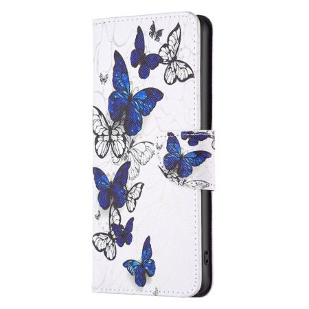 Etui Folio iPhone 16 Pro Max Niebieskie Motyle W Locie Etui Ochronne