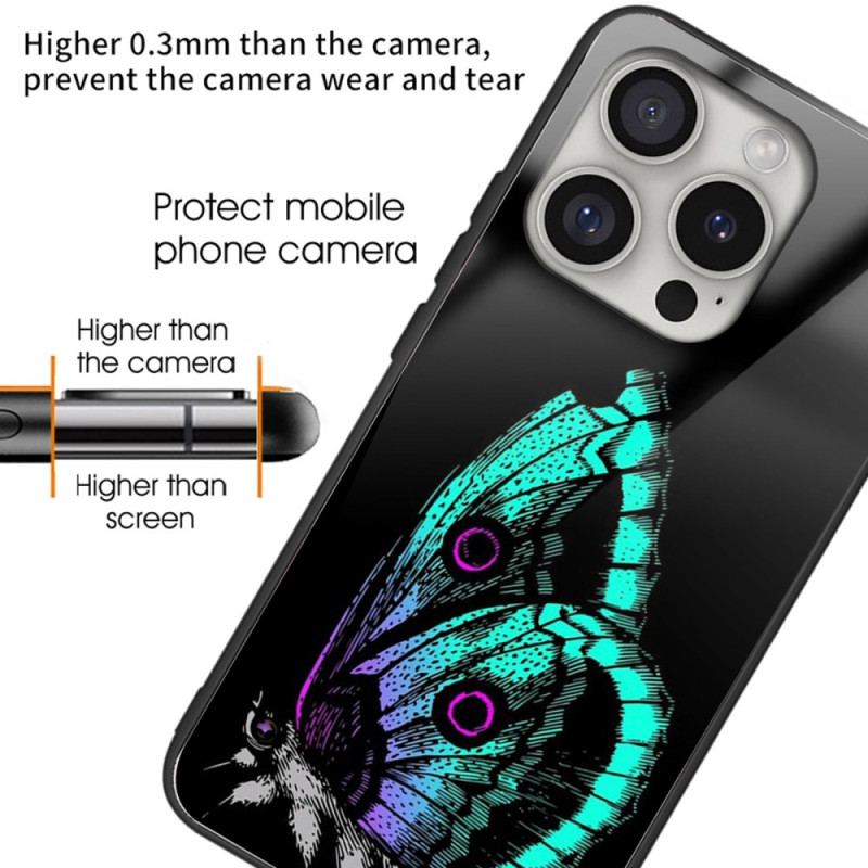 Etui iPhone 16 Pro Max Szkło Hartowane W Kształcie Zielonego Motyla