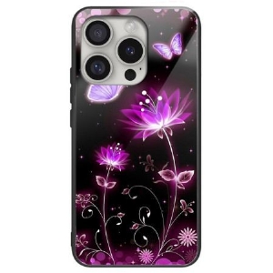 Futerały iPhone 16 Pro Max Etui Na Telefon Fluorescencyjne Szkło Hartowane Lotus