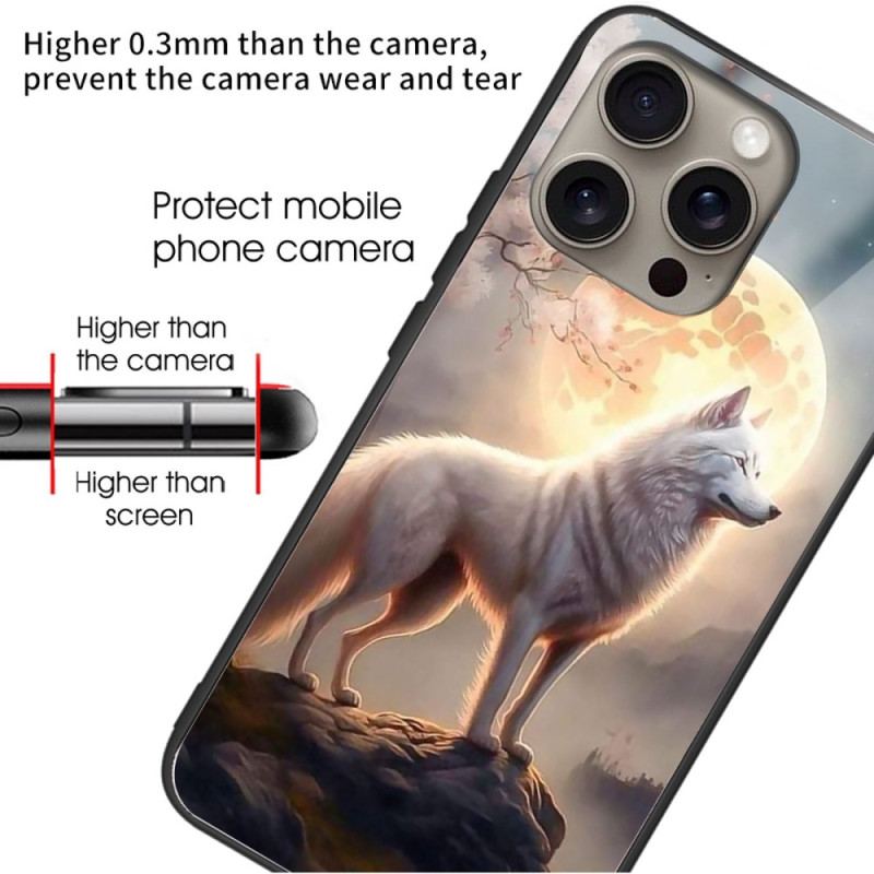 Futerały iPhone 16 Pro Max Etui Na Telefon Szkło Hartowane Moonlight Wolf