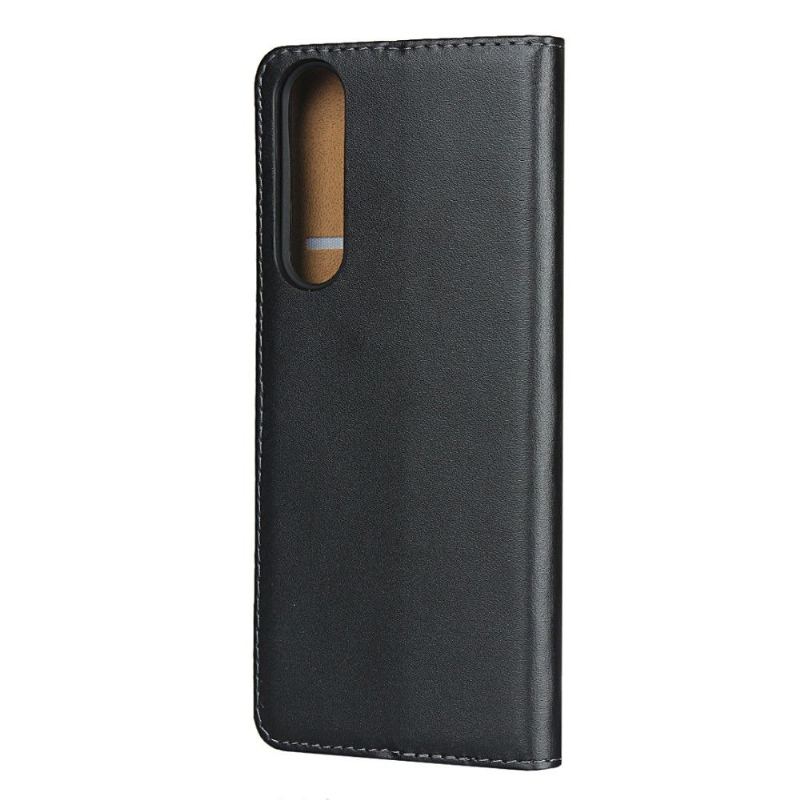 Case do Sony Xperia 1 II Portfel Etui Folio Skórzany Portfel Z Efektem Skóry - Czarny