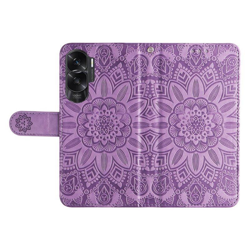 Etui Folio do Honor 90 Lite z Łańcuch Mandala Z Paskiem