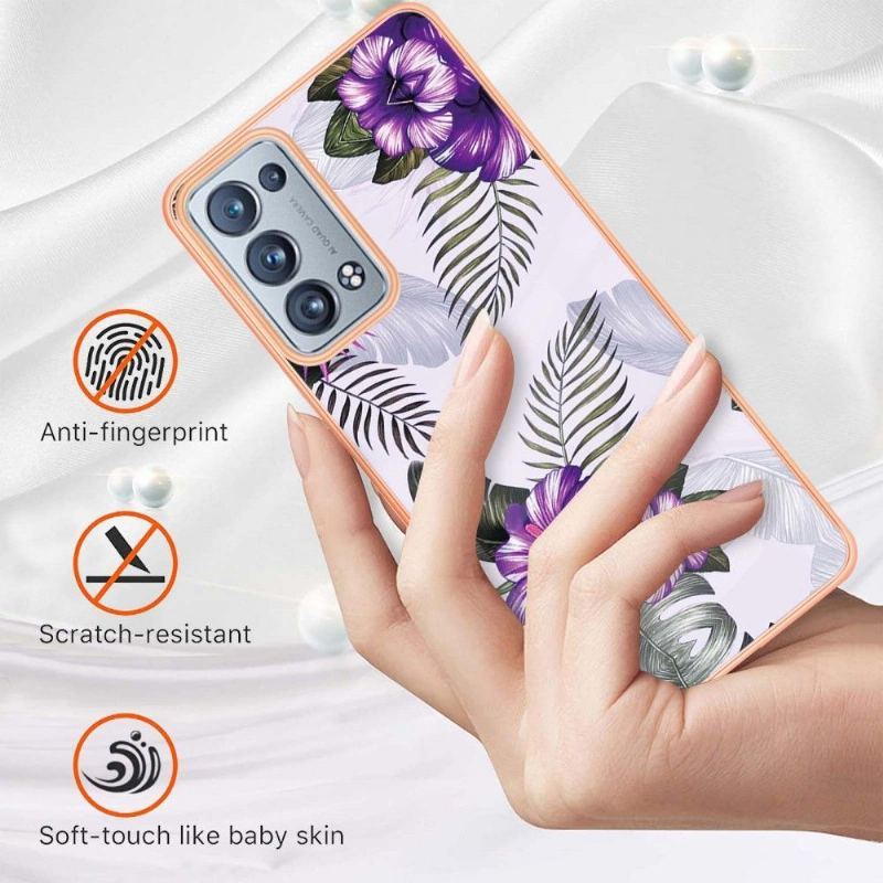 Etui do Oppo Reno 6 Pro 5G Anti-fall Egzotyczne Kwiaty