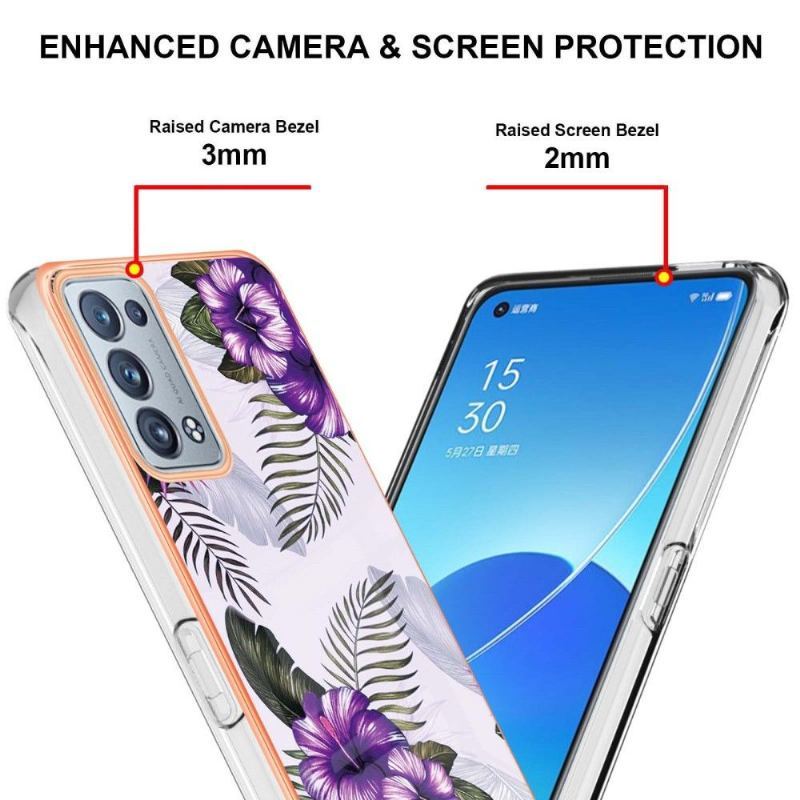 Etui do Oppo Reno 6 Pro 5G Anti-fall Egzotyczne Kwiaty