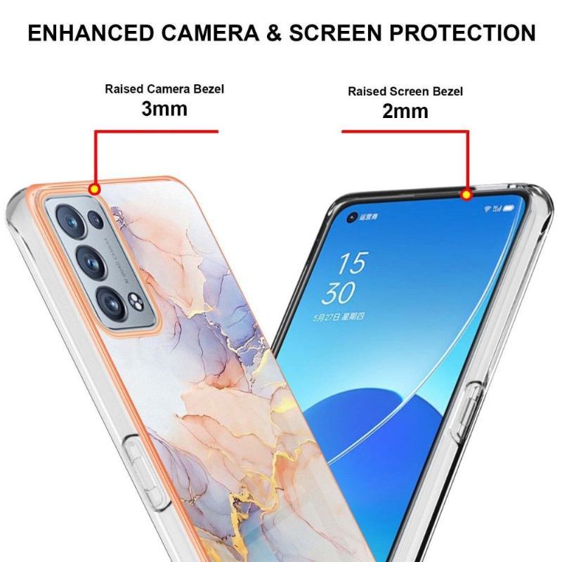 Etui do Oppo Reno 6 Pro 5G Biznes Kolorowy Marmur