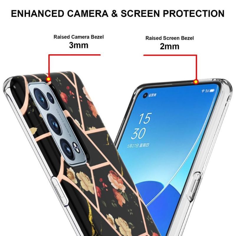 Etui do Oppo Reno 6 Pro 5G Biznes Marmur I Kwiaty