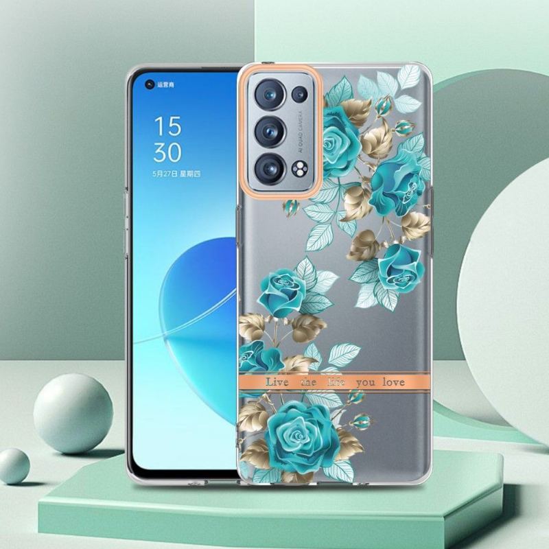 Etui do Oppo Reno 6 Pro 5G Niebieska Róża