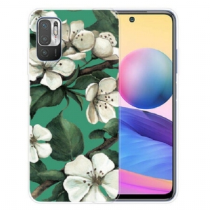 Etui do Xiaomi Redmi Note 10 5G Malujący Biali Kwiaty