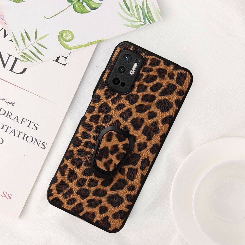 Etui do Xiaomi Redmi Note 10 5G Wsparcie Leopard Ring