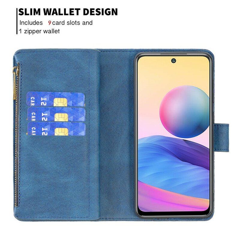 Etui Folio do Xiaomi Redmi Note 10 5G Kieszeń Zapinana Na Zamek Motylkowy