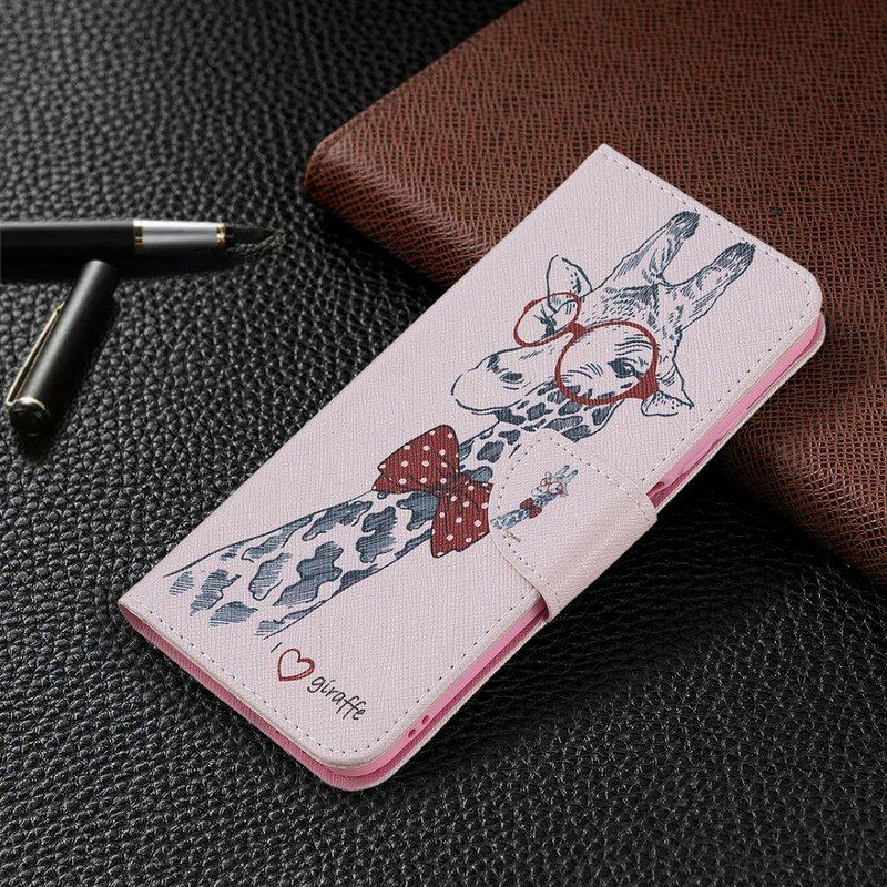 Etui Folio do Xiaomi Redmi Note 10 5G Mądra Żyrafa