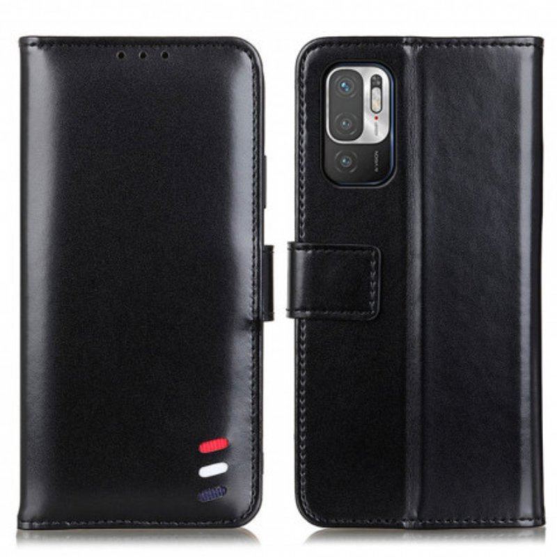 Etui Folio do Xiaomi Redmi Note 10 5G Trójkolorowy Efekt Skóry