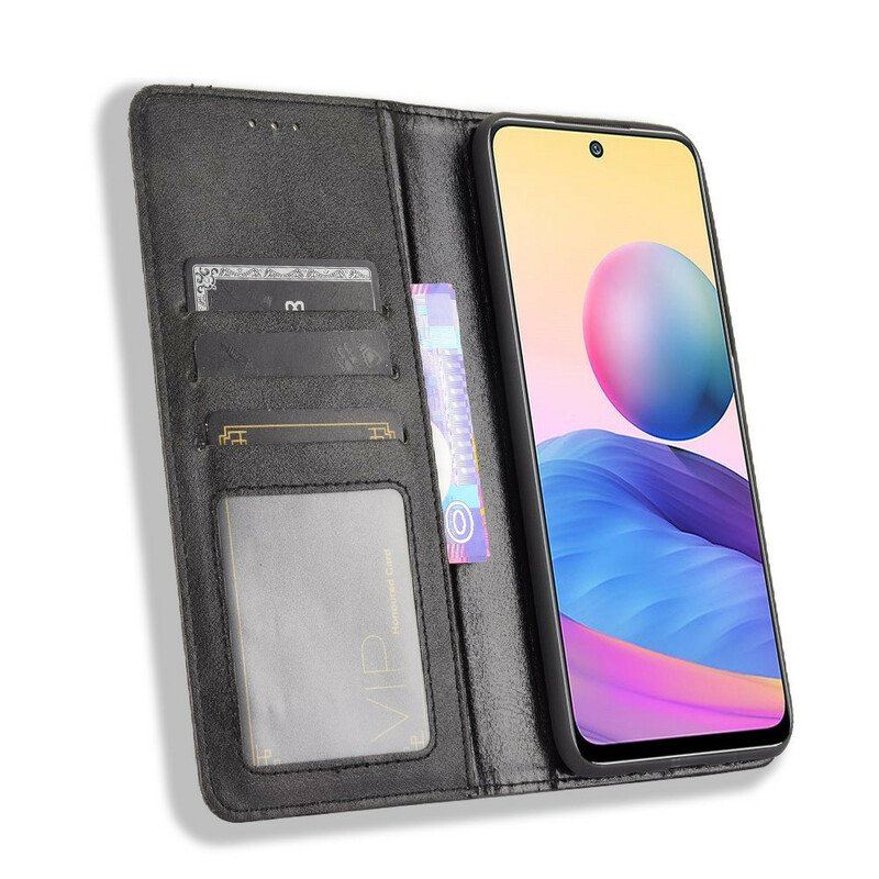 Etui Na Telefon do Xiaomi Redmi Note 10 5G Etui Folio Stylizowany Efekt Skóry W Stylu Vintage