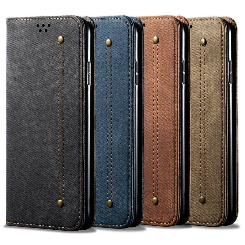 Etui Na Telefon do Xiaomi Redmi Note 10 5G Etui Folio Tkanina Dżinsowa