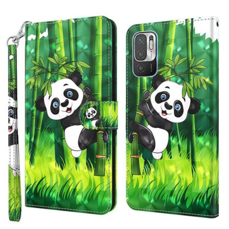 Etui Na Telefon Pokrowce do Xiaomi Redmi Note 10 5G Panda I Bambus