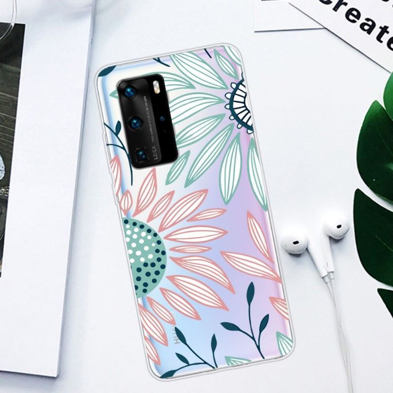 Etui do Huawei P40 Pro Biznes Stokrotka Kwiaty