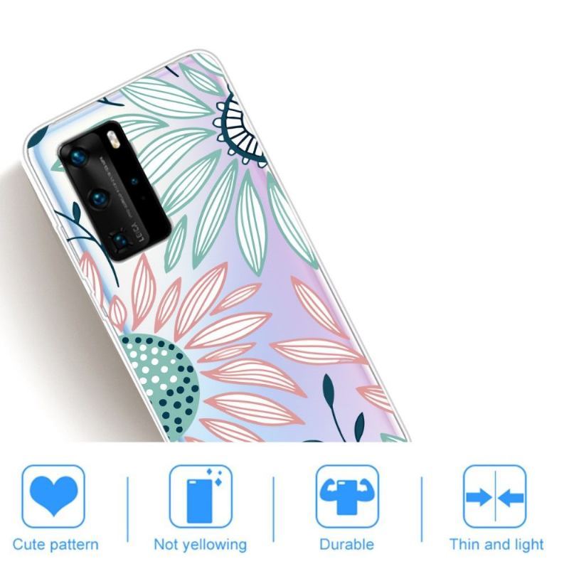 Etui do Huawei P40 Pro Biznes Stokrotka Kwiaty