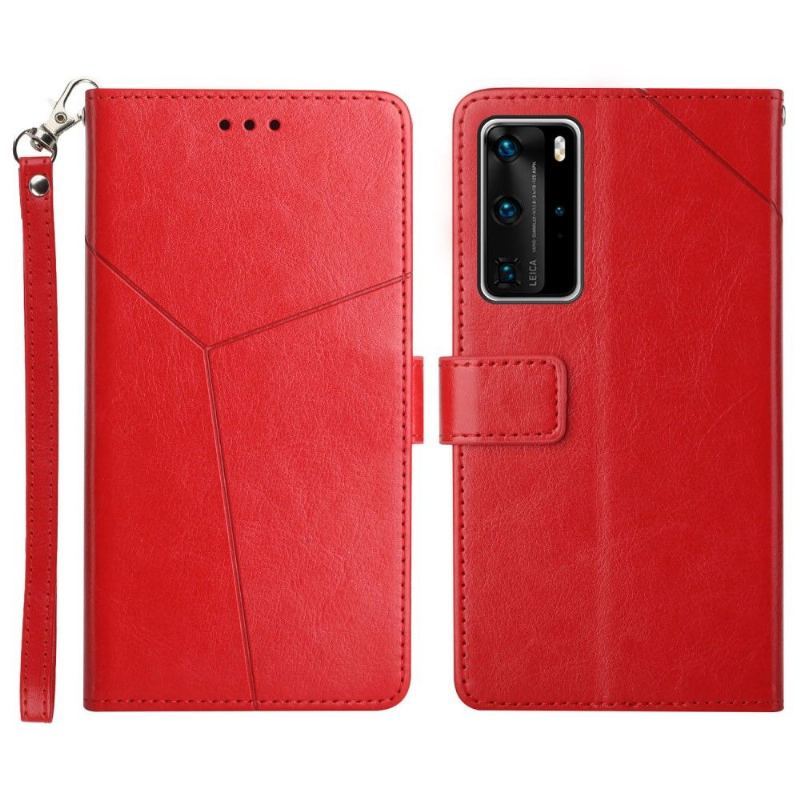 Etui Folio do Huawei P40 Pro Classic Y Lines Efekt Skóry