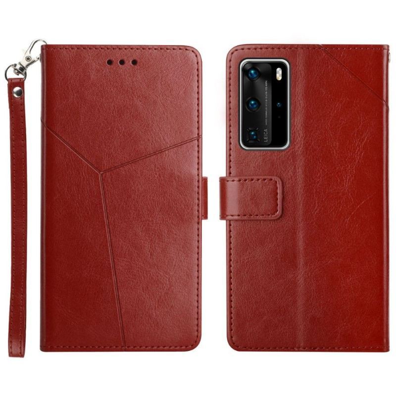 Etui Folio do Huawei P40 Pro Classic Y Lines Efekt Skóry