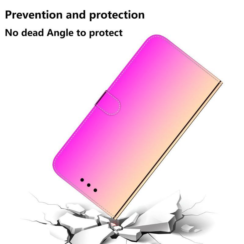 Etui Folio do Huawei P40 Pro Obrzeża Efekt Lustra Ze Sztucznej Skóry - Różowy