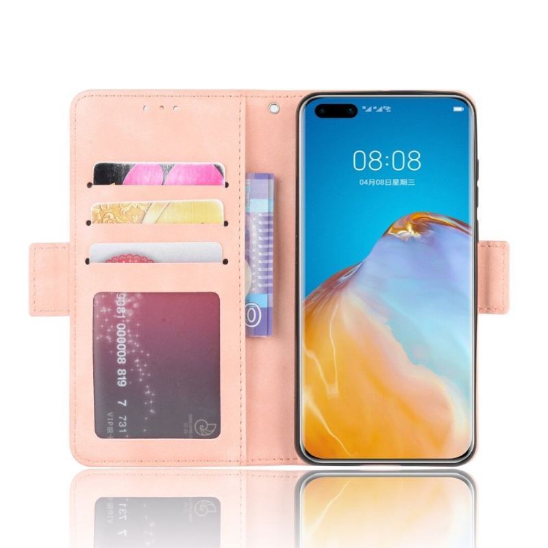 Etui Folio do Huawei P40 Pro Skórzany Efekt Z Uchwytem Na Karty