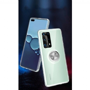 Futerały do Huawei P40 Pro Obrzeża Z Przezroczystym Pierścieniem Magnetycznym